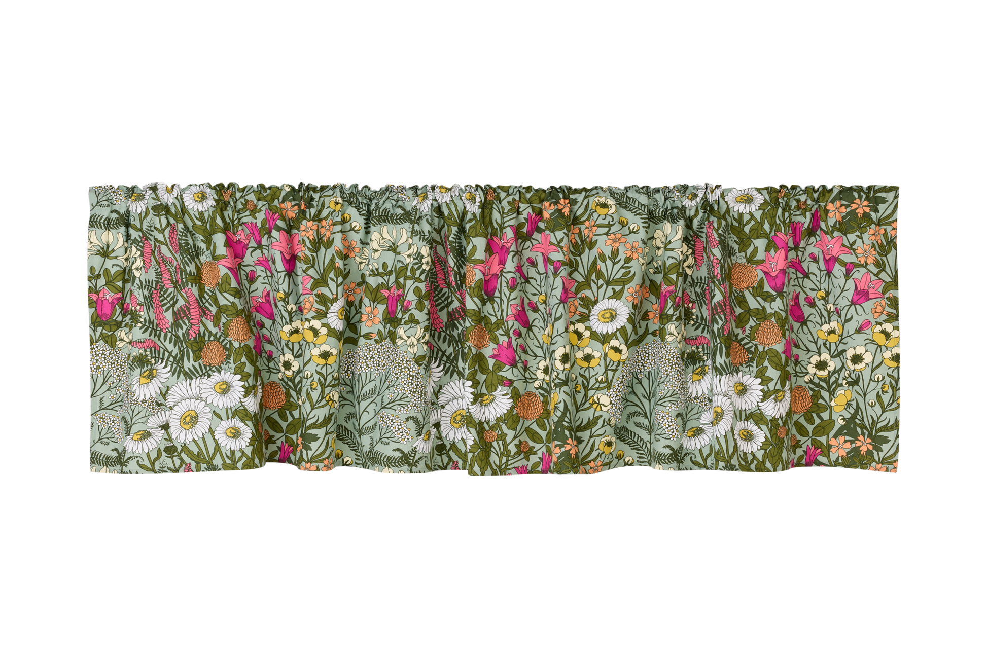 109022-7343; Vallila Ahomaa-verhokappa Vihreä-pinkki / 50x250 cm 