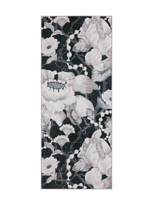 108768-9901; Vallila Romanssi-käytävämatto Musta-valkoinen / 80x150 cm 