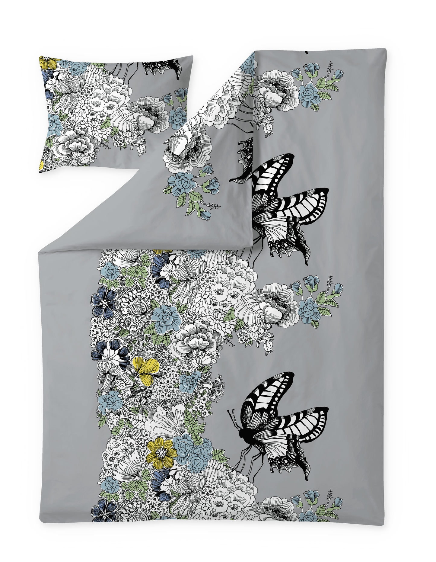104867-36; Vallila Mon Amour -pussilakanasetti Harmaa / 150x210 cm 