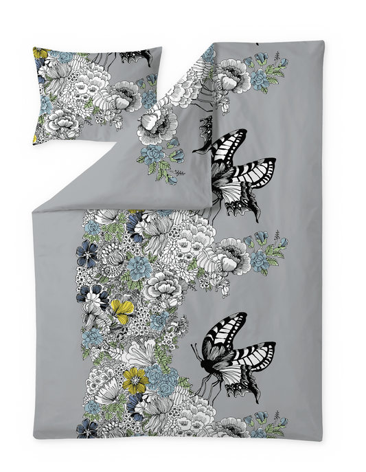 104867-36; Vallila Mon Amour -pussilakanasetti Harmaa / 150x210 cm 