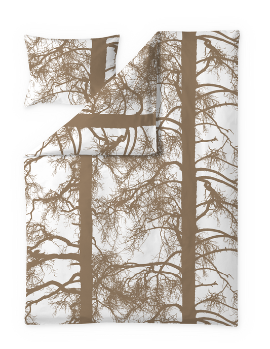 104166-1100; Vallila Kelohonka-pussilakanasetti Mokka / 150x210 cm 