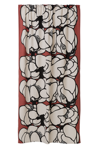 107212-4202; Vallila Makeba-verho Punainen-harmaa / 140x250 cm 