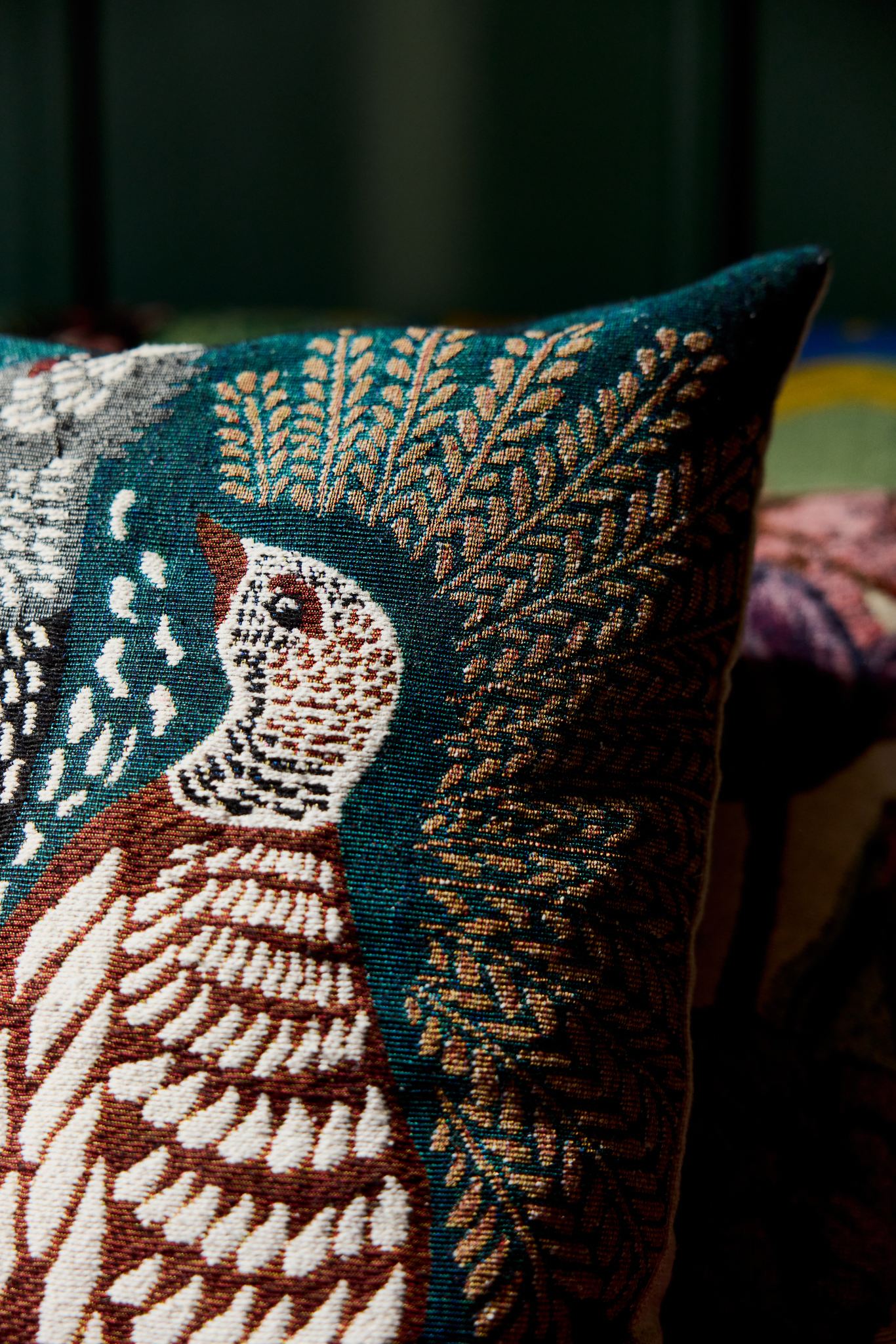109372-7913_5; Vallila Metsänvartijat-koristetyynynpäällinen Teal / 43x43 cm 