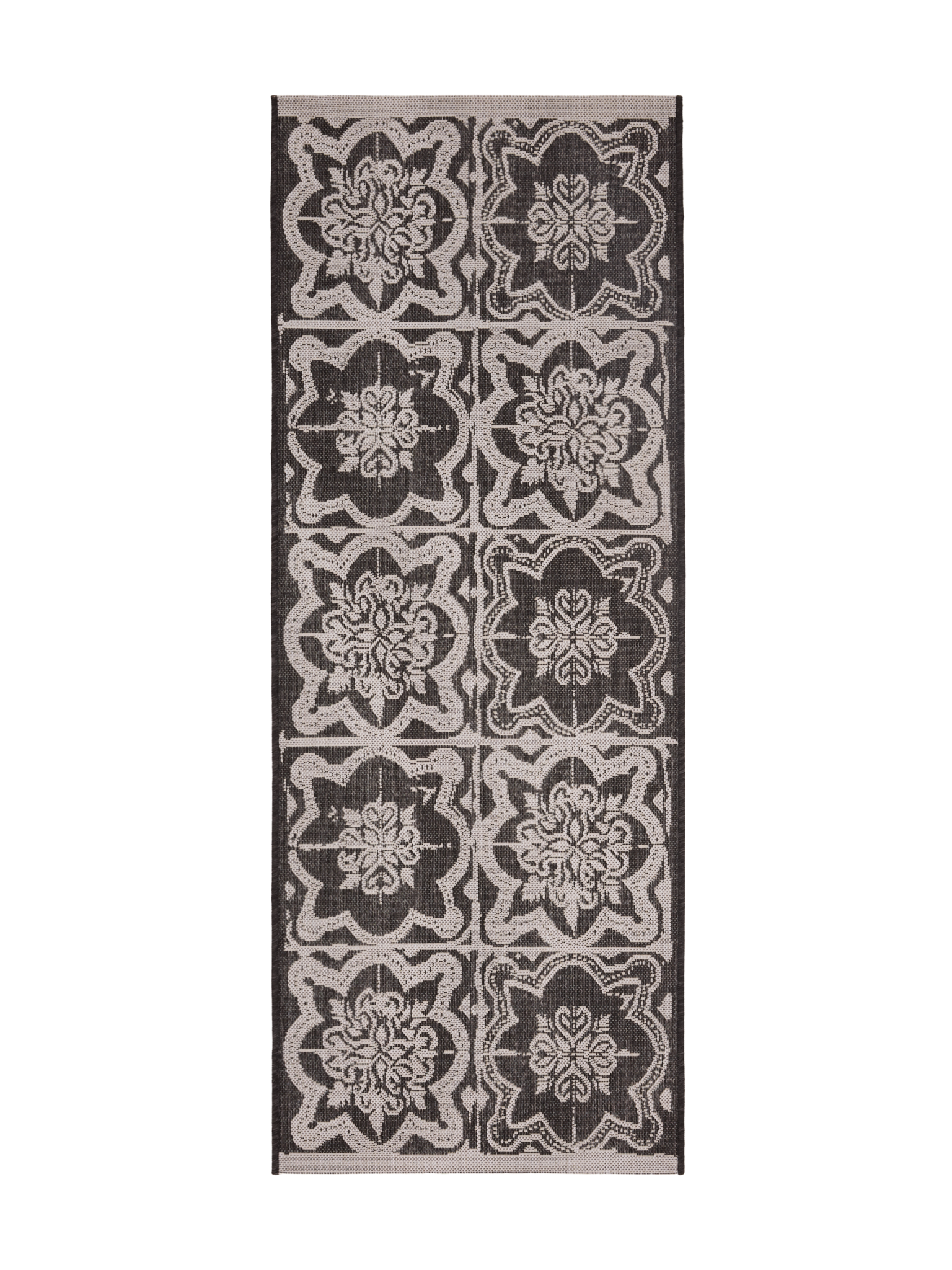 108592-9901; Vallila Kujakatti-käytävämatto Musta-valkoinen / 80x150 cm 
