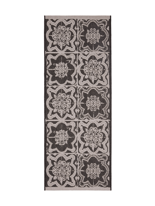 108592-9901; Vallila Kujakatti-käytävämatto Musta-valkoinen / 80x150 cm 