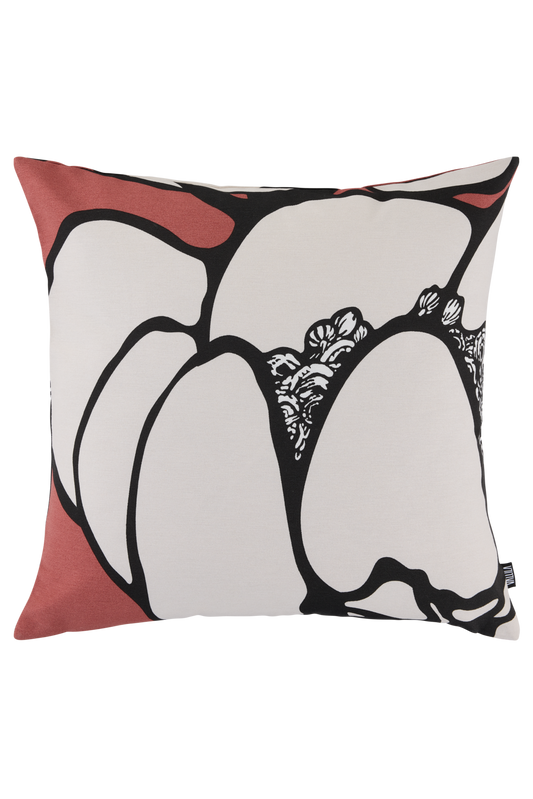 107197-4202; Vallila Makeba-koristetyynynpäällinen Punainen-harmaa / 43x43 cm 