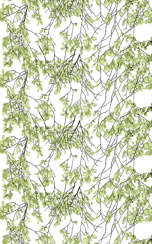 105046-7200; Vallila Lehtisade-vahakangas 145 cm Luonnonvihreä / 145 cm 