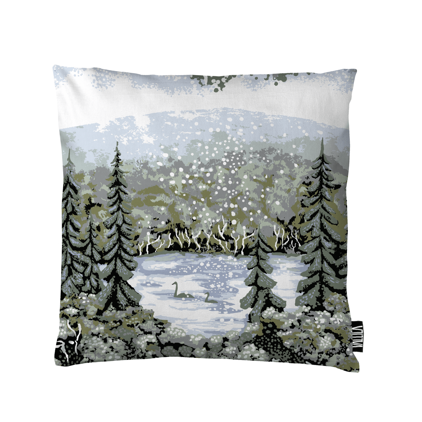108836-6072; Vallila Muonio-koristetyynynpäällinen Sininen-vihreä / 43x43 cm 