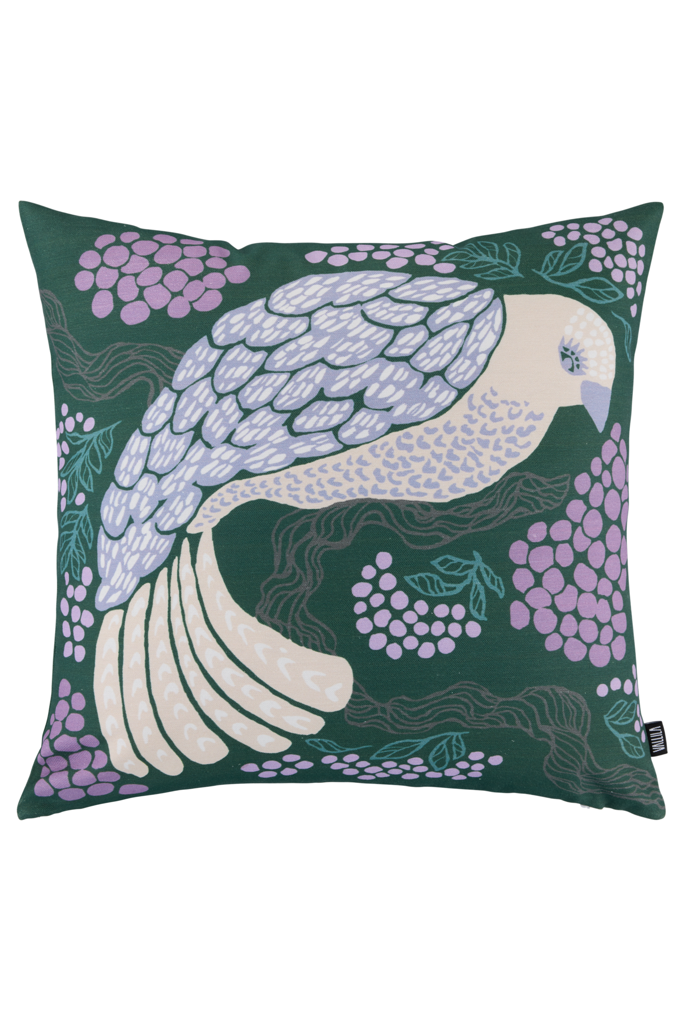 108910-7851; Vallila Viserrys-koristetyynynpäällinen Vihreä-violetti / 43x43 cm 