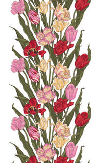 109043-8001; Vallila Kukoistus-pöytäliina Monivärinen-valkoinen / 140x250 cm 