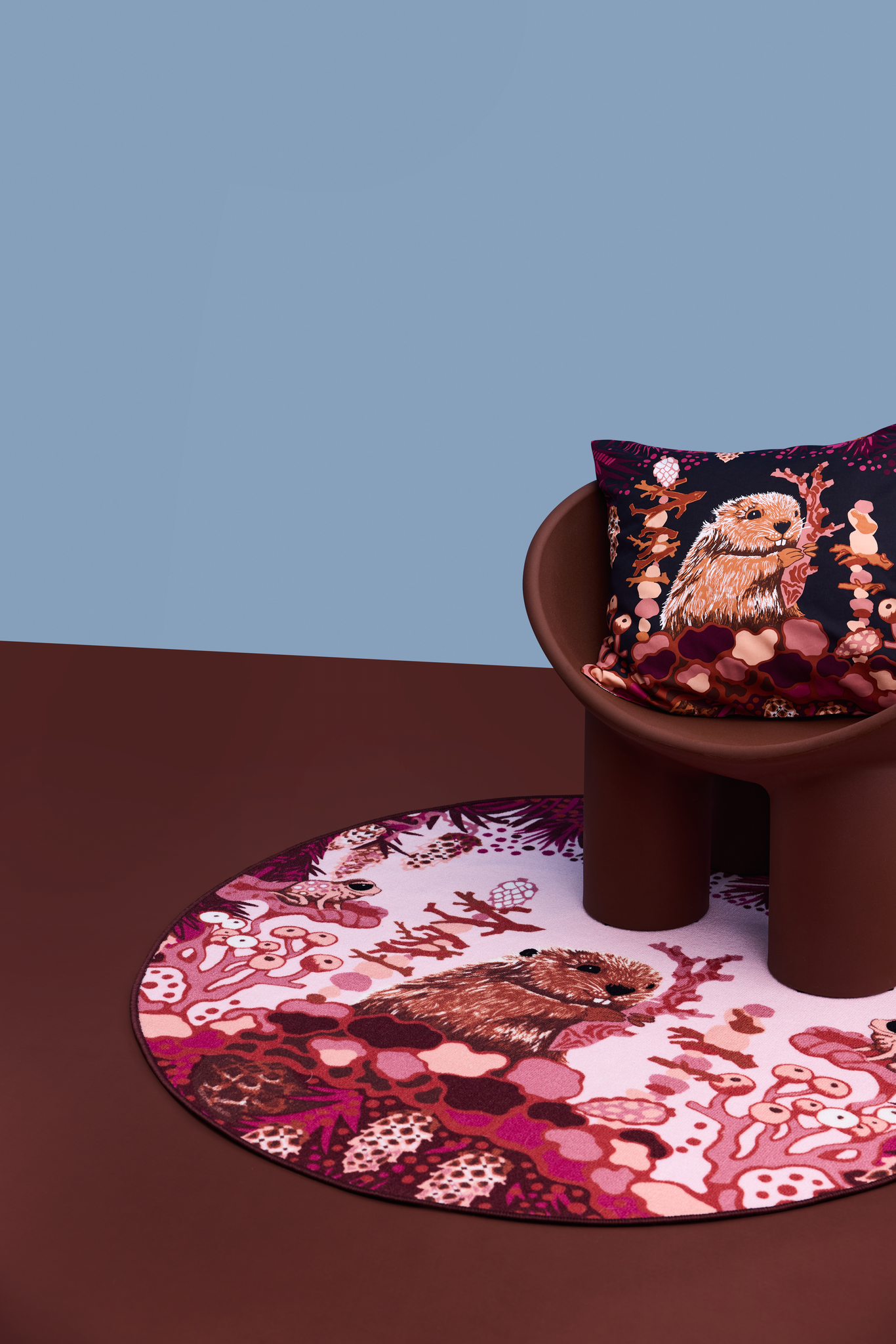 108960-4250_1; 108959-4250_1; Vallila Iso Alvar -matto Malva / Ø100 cm 