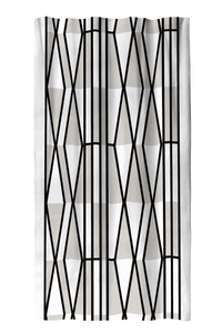 103380-1; Vallila Vallgård-verho Valkoinen-musta-beige / 140x250 cm 