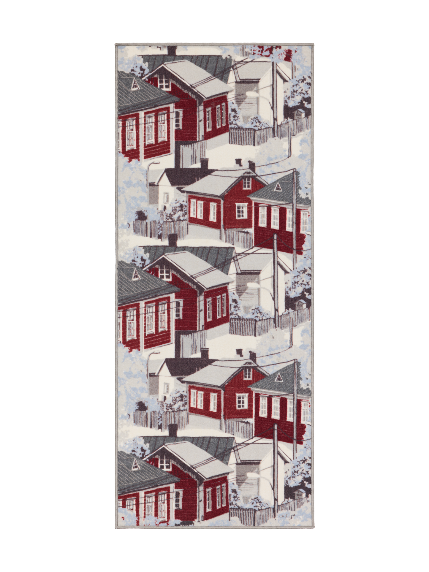 109078-4801; Vallila Naapurusto-käytävämatto Punainen-valkoinen / 80x200 cm 