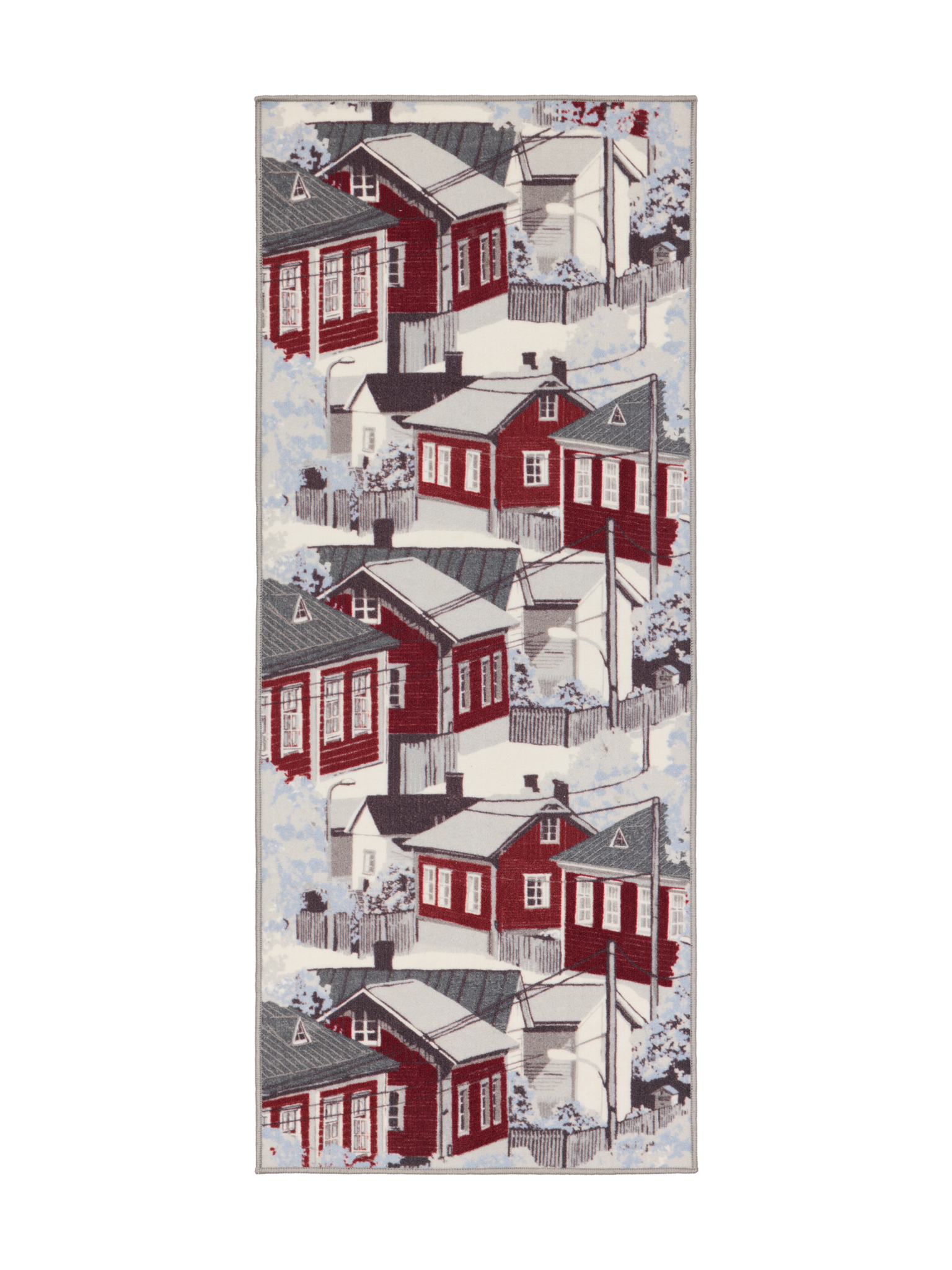 109078-4801; Vallila Naapurusto-käytävämatto Punainen-valkoinen / 80x200 cm 