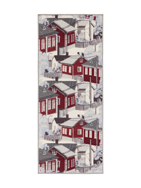 109078-4801; Vallila Naapurusto-käytävämatto Punainen-valkoinen / 80x200 cm 