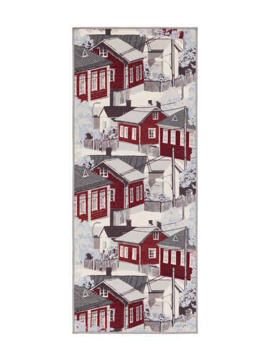 109078-4801; Vallila Naapurusto-käytävämatto Punainen-valkoinen / 80x200 cm 