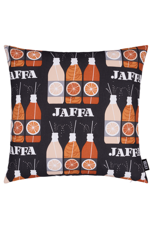 108793-9830; Vallila Jaffa-koristetyynynpäällinen Harmaa-oranssi / 43x43 cm