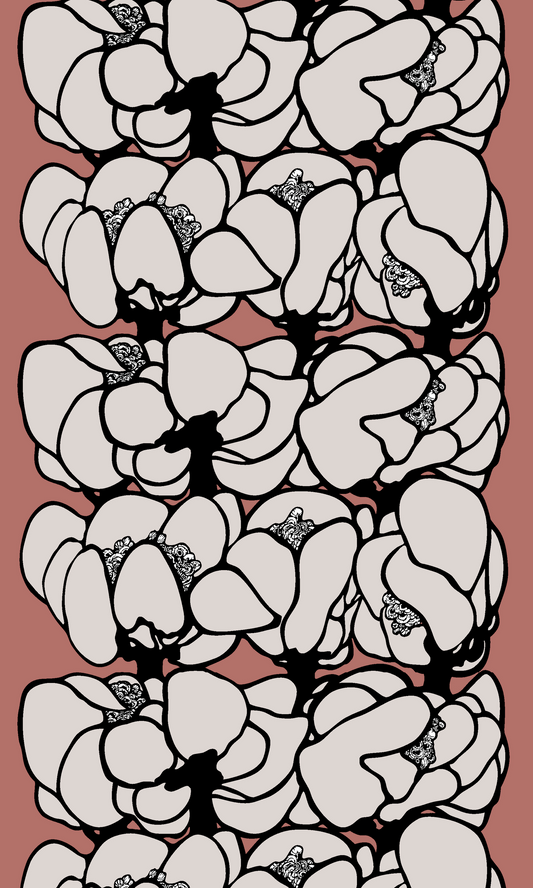 108840-4202; Vallila Makeba-vahakangas 145 cm Punainen-harmaa / 145 cm 