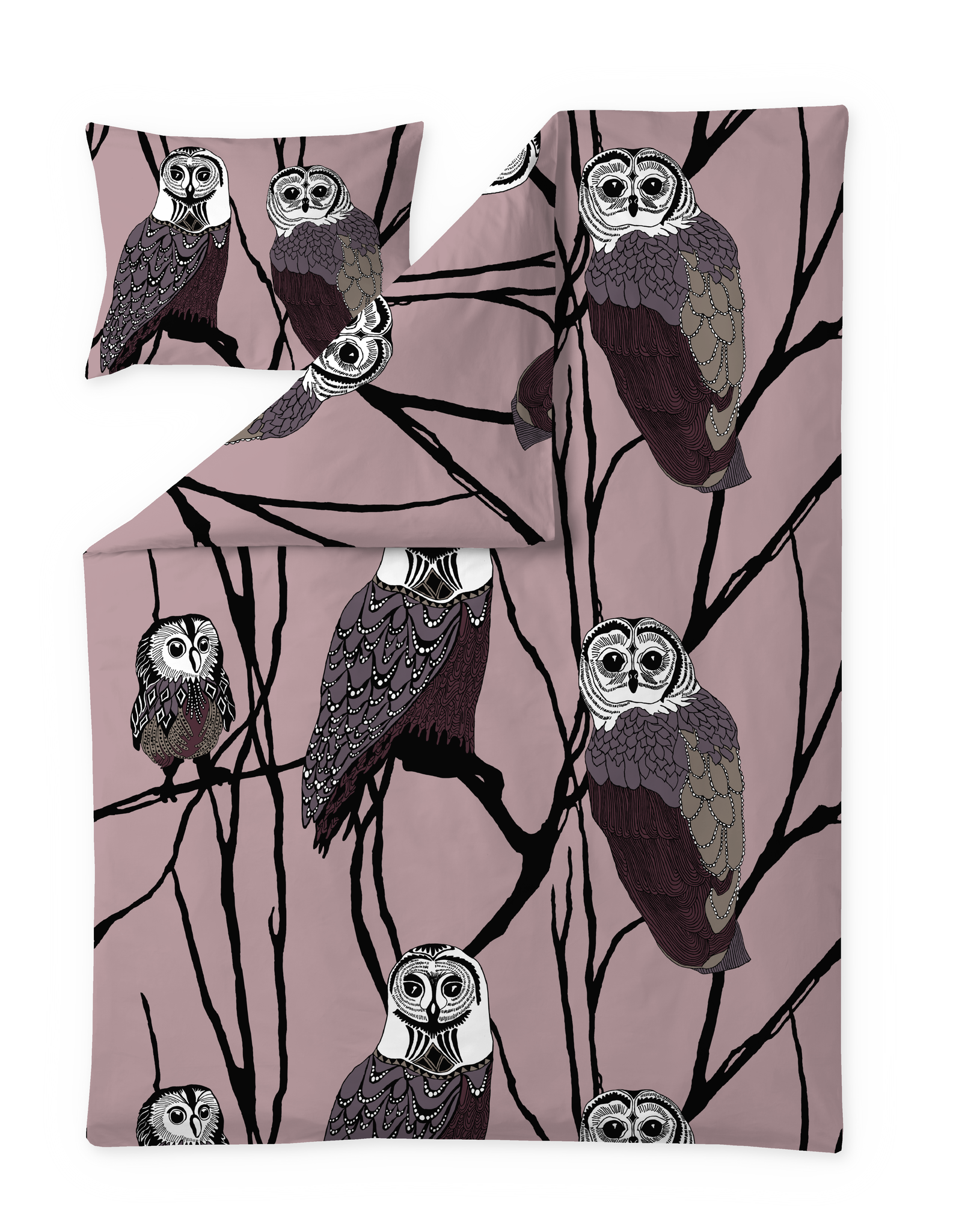 108778-4250; Vallila Huhuu-pussilakanasetti Malva / 150x210 cm 