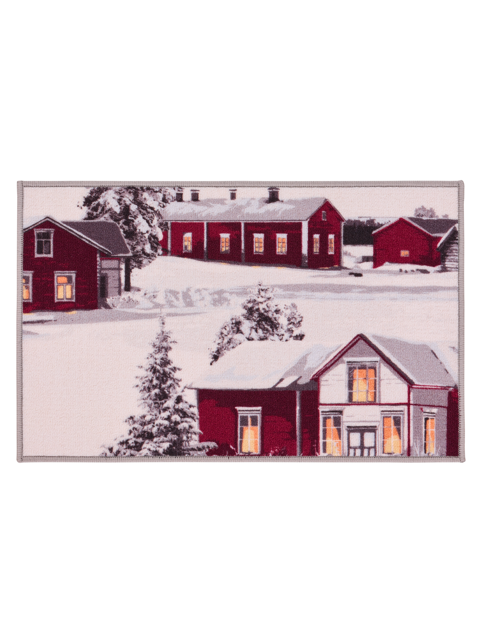 106961-01; Vallila Muisto-kynnysmatto Punainen-harmaa / 50x80 cm 