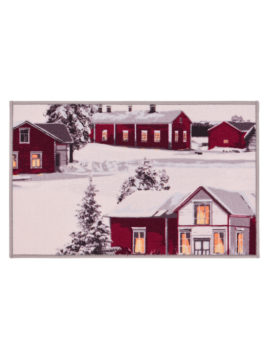 106961-01; Vallila Muisto-kynnysmatto Punainen-harmaa / 50x80 cm 