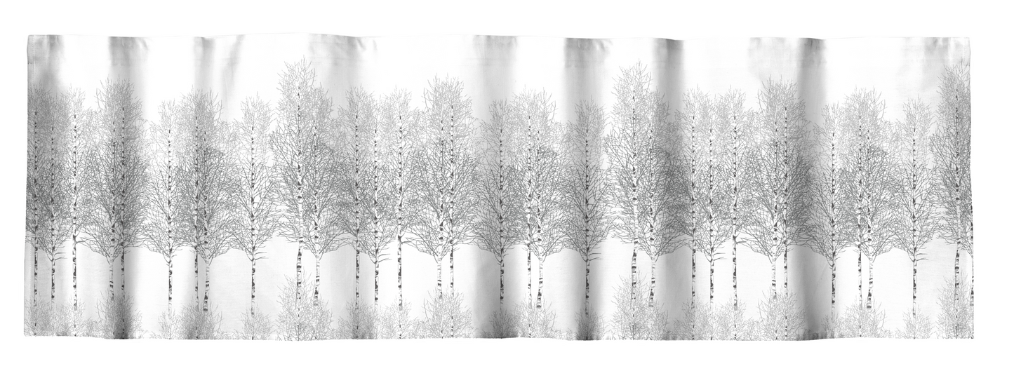 CT000334-9200; Vallila Koivikko-verhokappa Valkoinen-harmaa / 60x250 cm 