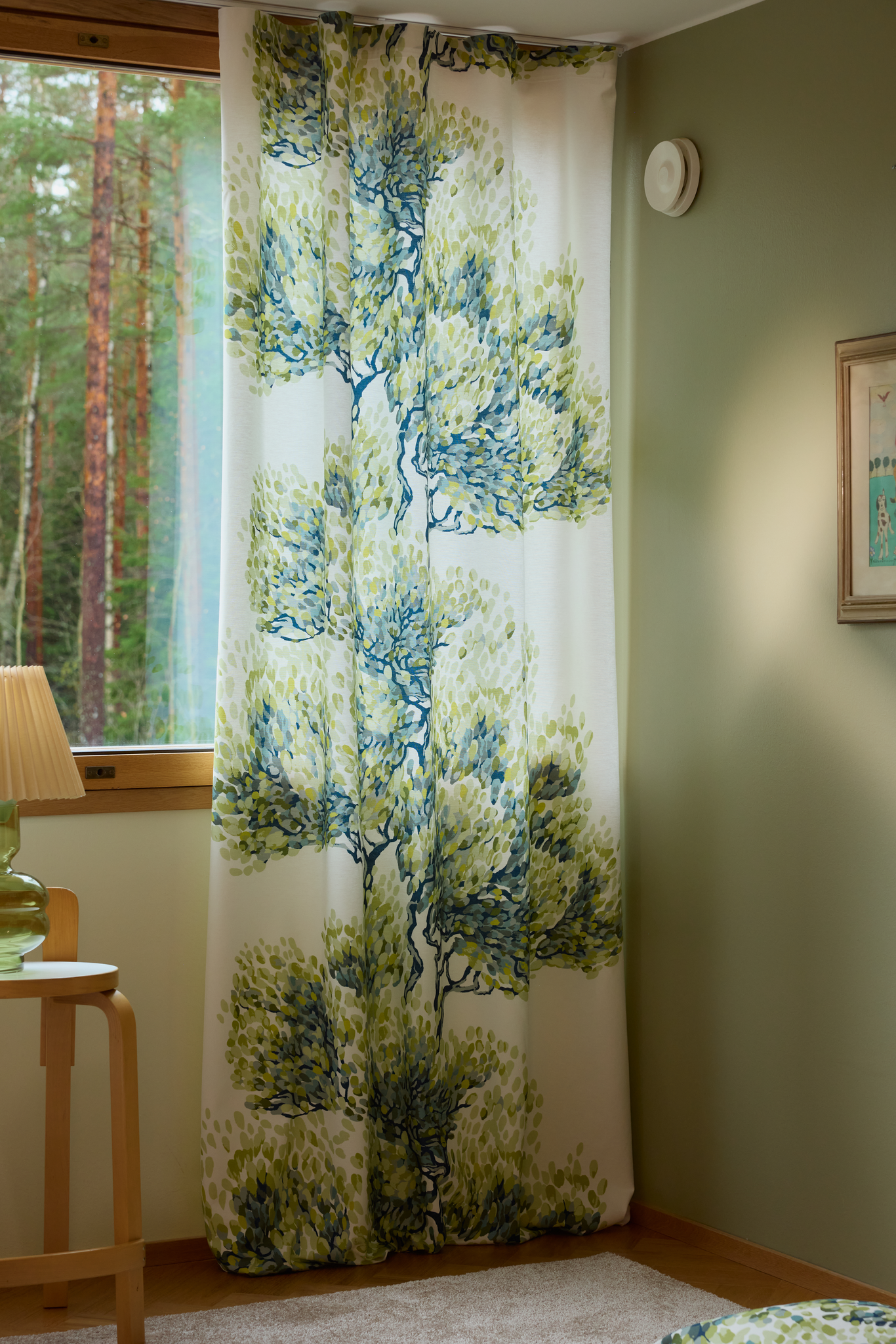108580-7300_1; Vallila Väre-verho Vihreä / 140x250 cm 