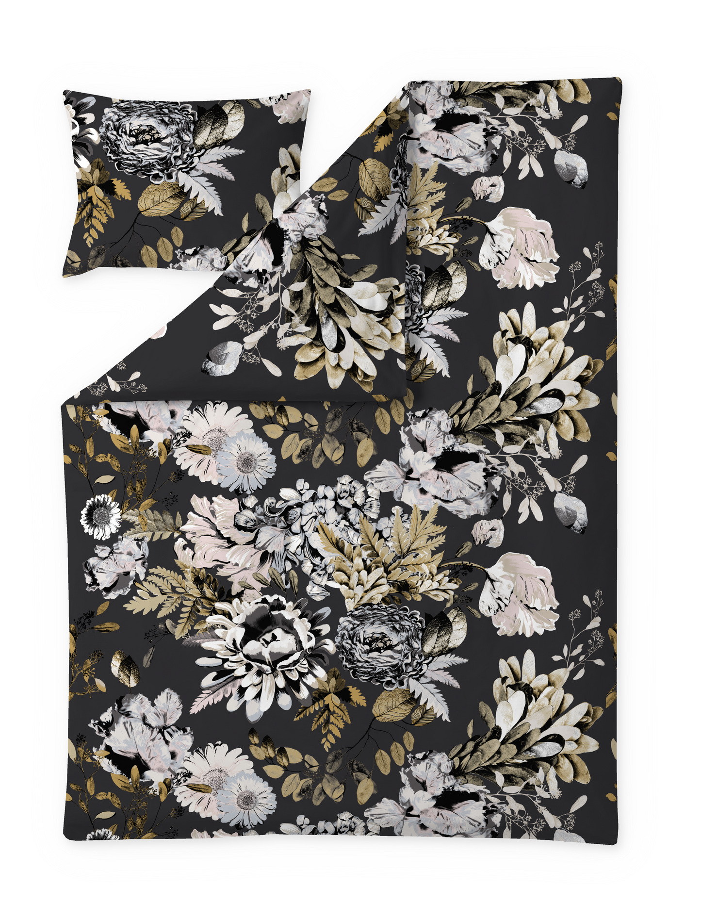 101049-9922; Vallila Lupita-pussilakanasetti Musta / 150x210 cm 