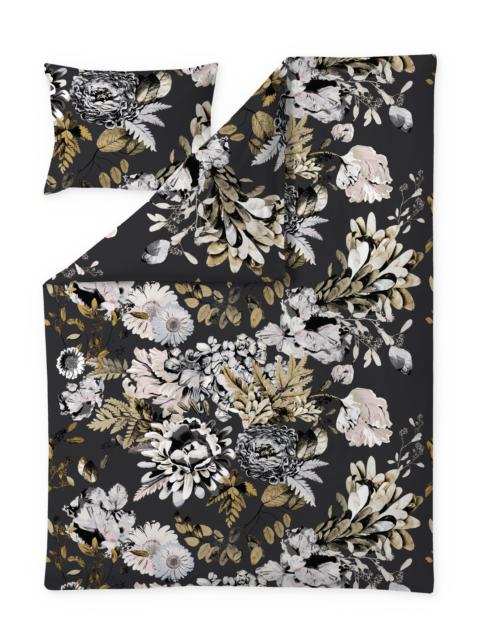 101049-9922; Vallila Lupita-pussilakanasetti Musta / 150x210 cm 