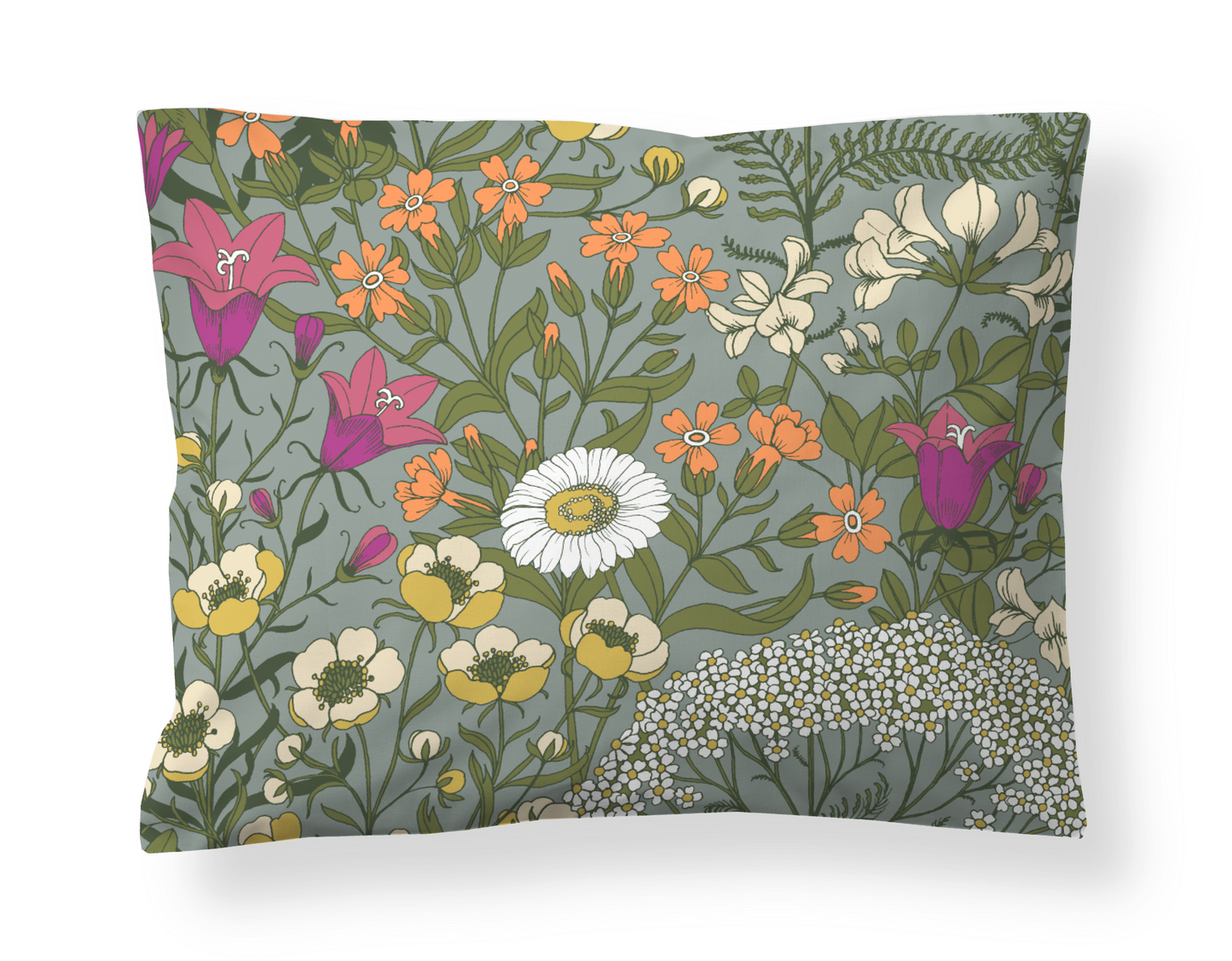 109041-7343; Vallila Ahomaa-tyynyliina Vihreä-pinkki / 50x60 cm 