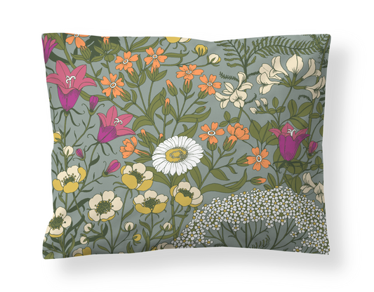 109041-7343; Vallila Ahomaa-tyynyliina Vihreä-pinkki / 50x60 cm 