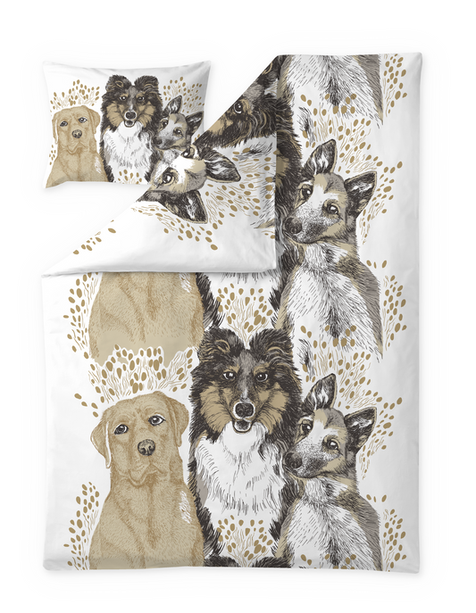 108799-1000; Vallila Ystävykset-pussilakanasetti Beige / 150x210 cm 