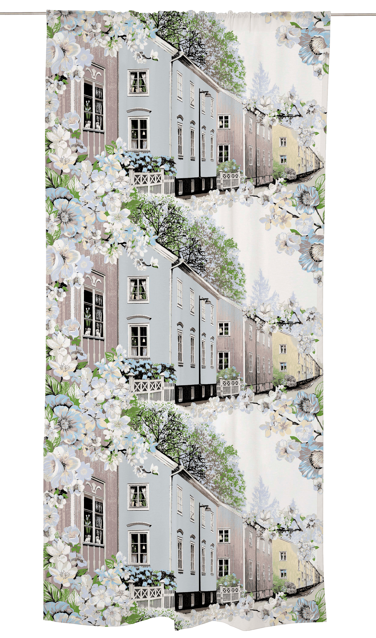 106098-3; Vallila Kotikulmat-verho Sininen / 140x250 cm 