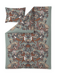 108809-7100; Vallila Fabula-pussilakanasetti Salvianvihreä / 150x210 cm 