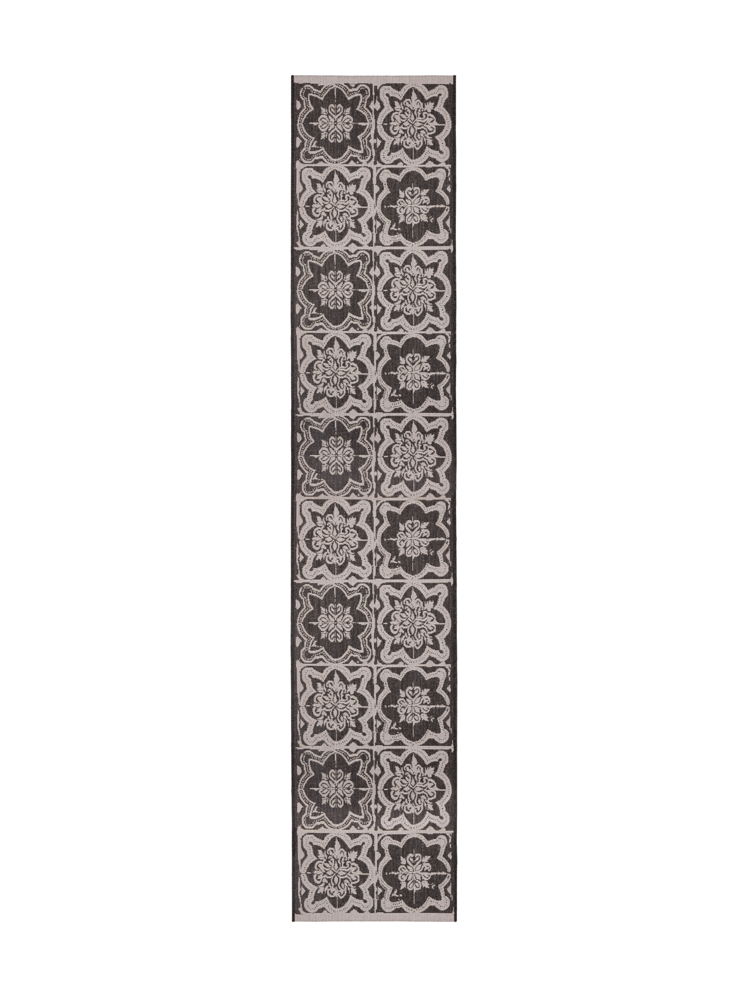 108597-9901; Vallila Kujakatti-käytävämatto Musta-valkoinen / 80x400 cm 