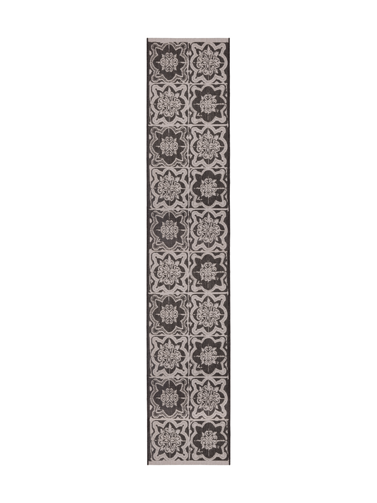 108597-9901; Vallila Kujakatti-käytävämatto Musta-valkoinen / 80x400 cm 