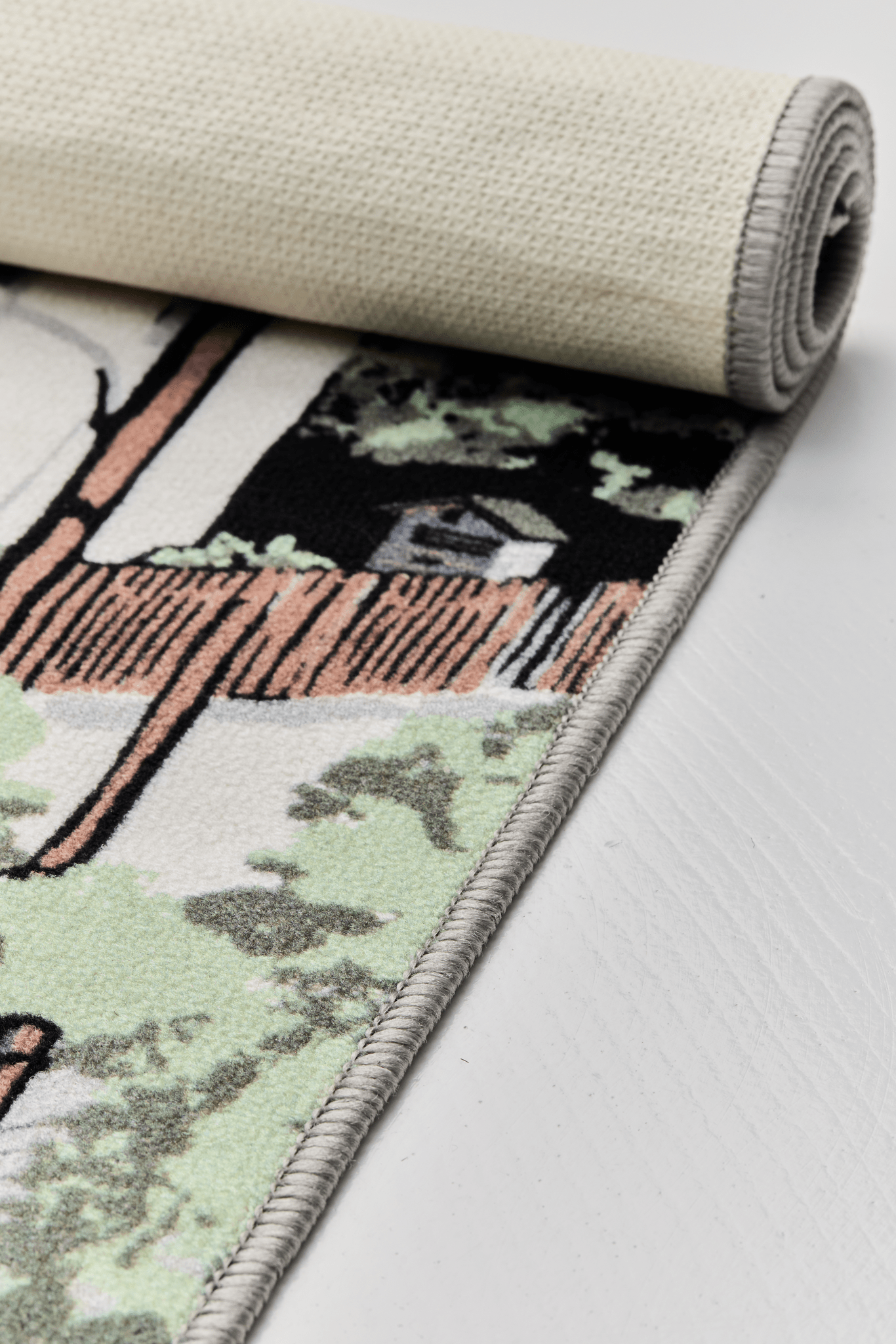 109079-7100_6; Vallila Naapurusto-matto Mintunvihreä / 133x190 cm 