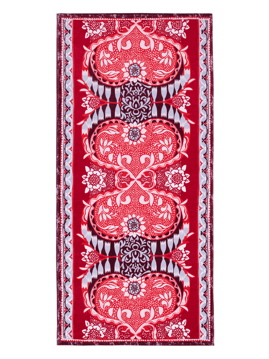 108958-4890; Vallila Sumeri-kylpypyyhe Punainen-harmaa / 70x140 cm 