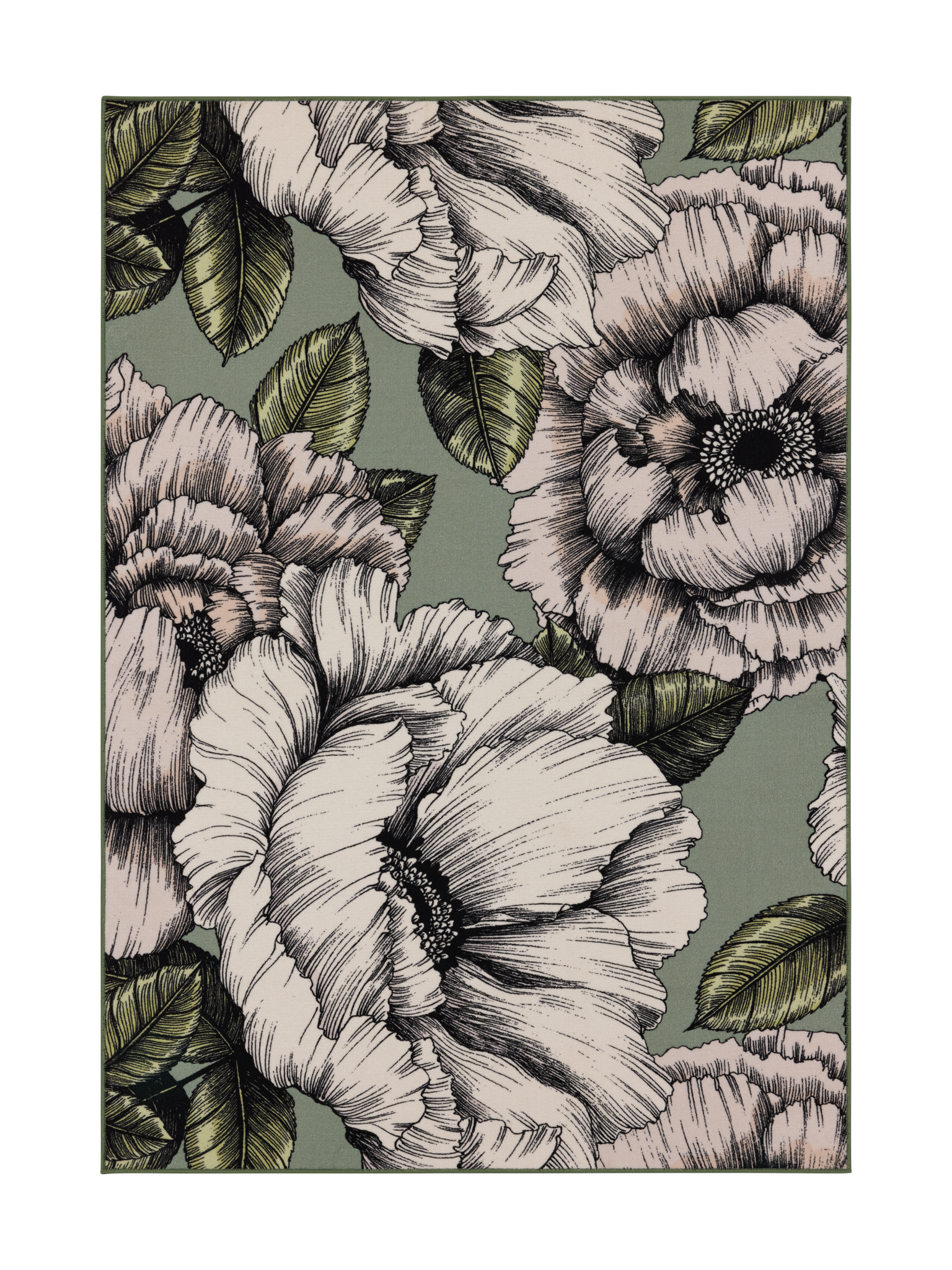 108455-7710; Vallila Alma-matto Salvianvihreä / 160x230 cm 