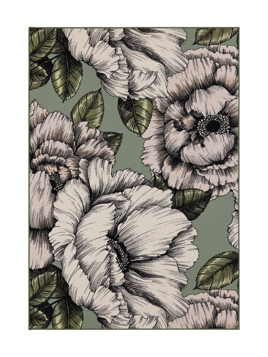 108455-7710; Vallila Alma-matto Salvianvihreä / 160x230 cm 