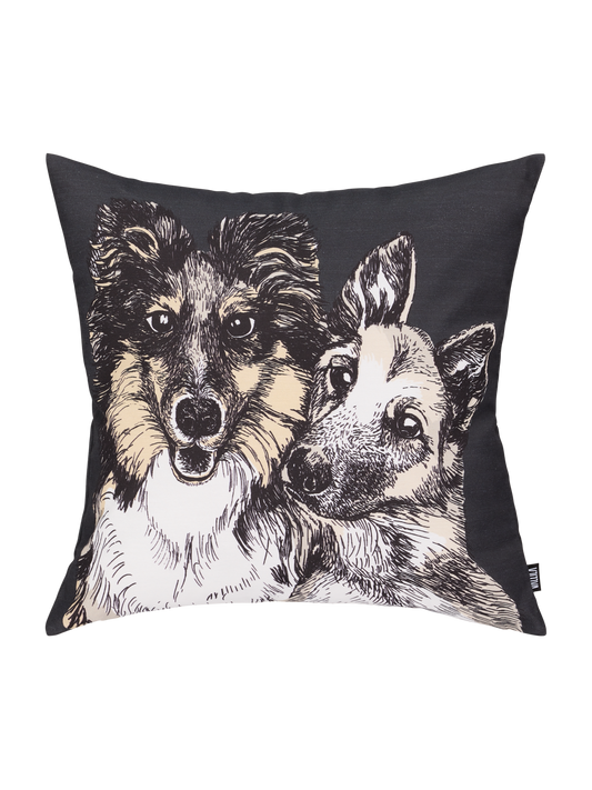 23310-882642-9800CC; Vallila Ystävykset-koristetyynynpäällinen Tummanharmaa / 43x43 cm 