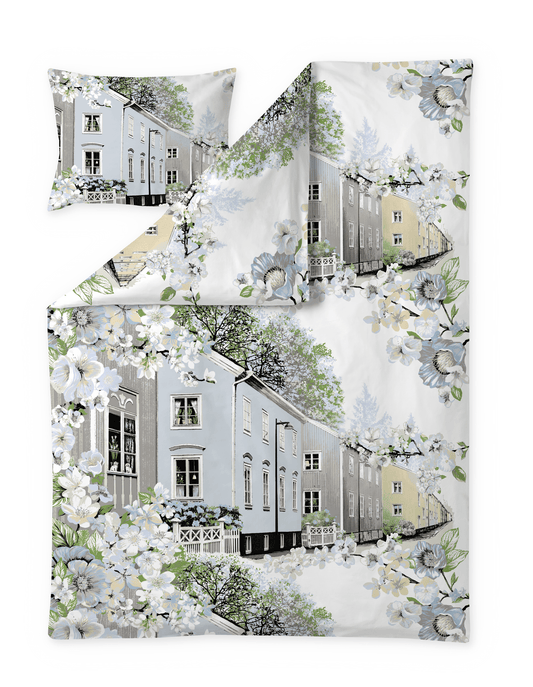 106154-3; Vallila Kotikulmat-pussilakanasetti Sininen / 150x210 cm 