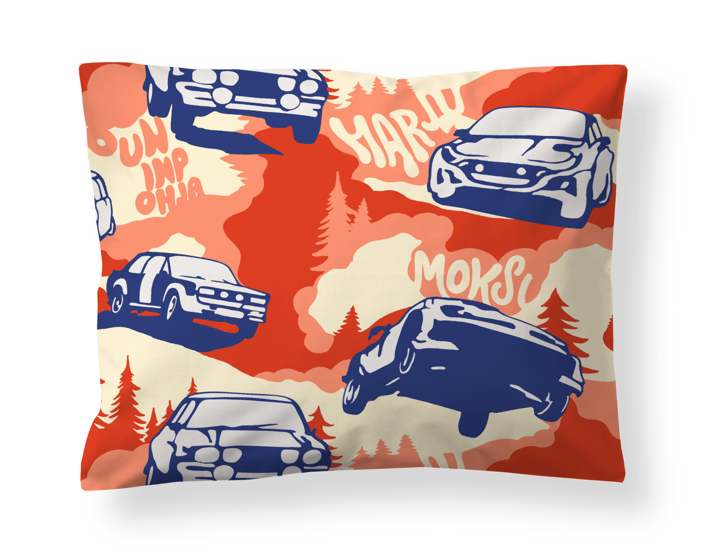 109400-4766; Vallila Mini ralli -tyynyliina Punainen-sininen / 50x60 cm 