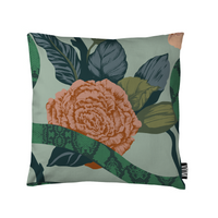 109131-7130; Vallila Kielletty puutarha -koristetyynynpäällinen Vihreä / 43x43 cm 